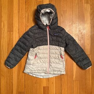 Patagonia Girls reversible down hoodie size XS 5-6